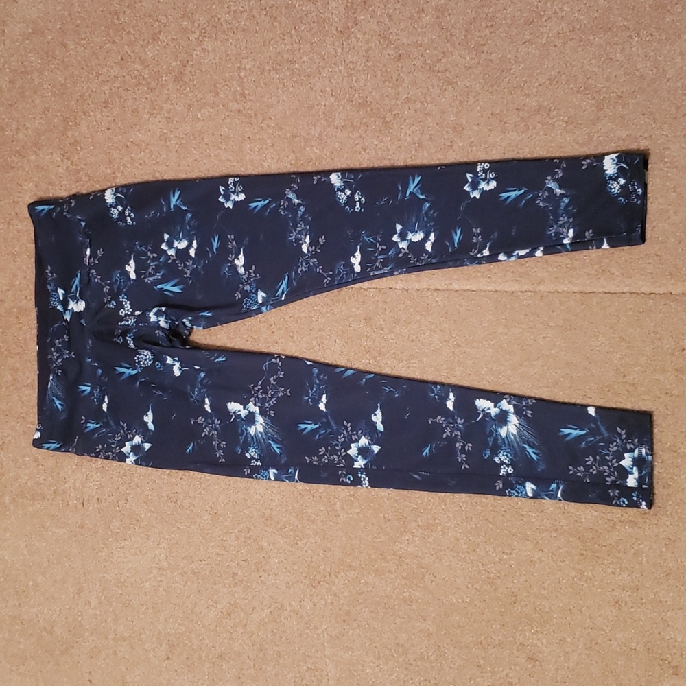 Active Intent Women's Blue Floral Print Leggings